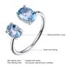 Umcho 10.7ct Natural Sky Blue Topaz Gemstone Ring Solid 925 Sterling Silver Regulowane Pierścienie Zaręczynowe dla kobiet