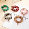 5 colori Bracciale di temperamento elegante per perline multistrato per gioielli da donna