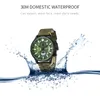 Smael Men's Watch Double Hollow Windows Top Brand Luxury Watch Men Luminous Mode Watches Leather Relogio Masculino 9097 Trevliga klockor