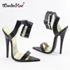 Wonderheel echtes Leder ultra High Heel 16cm Stiletto Sexy High Heel Schnallen Riemen ultra spitze Zehe Damen Sandalen