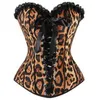 5 sztuk Brown Leopard Drukuj Zwierząt Gorset Sukienka Karnawał Halloween Kostium Dla Kobiet Sexy Catwomen Cosplay Role-play Party Costume Adult S-XXL