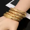 4 pcs cor de ouro pulseiras de cobre para as mulheres nova moda na moda africano etíope pulseira de jóias árabes presentes