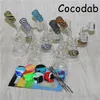 Bong Dab Rig Reciclador de Petróleo Os bongs inebriantes canos de água com 14 milímetros de quartzo banger dabber ferramenta, tapetes de silicone e recipientes