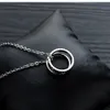 Collar para parejas colgante de acero inoxidable anillo de plata de titanio colgante para mujer collar para hombre collar de joyería para hombres regalos para amantes 8354583