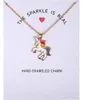 NUOVA collana di unicorno di moda per ragazze Bambini Bambini Smalto Cartoon Horse Gioielli Donna Collana con ciondolo animale con carta di vendita al dettaglio WL1155