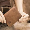 Vintage Designer Men Wallet Bifold Matte Leather Wallets Mens Small Trifold Purse Card Holder Money Bag Business Brand Wallet For 2320