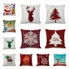 202 Designs kuddefodral Santa Claus Christmas Tree Snowman Elk Colorful Pillow Cover Home Soffa Car Decor Cushion