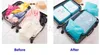 6pcs/مجموعة منظم السفر أكياس التخزين المحمولة منظم الأمتعة منظم ملابس مرتبة حقيبة حقيبة تعبئة حقيبة الغسيل D132 D132