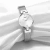 DOM Femmes Watch Bracelet Japan Quartz Mouvement simple Sliver imperméable Blanc White en acier inoxydable Mesh dames Watch G1267D7M21539089
