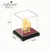 Lucky Feng Shui 24K Gold Late Elefante Statua Figura Ornament Cragi raccolgono decorazioni per l'ufficio di ricchezza T2006241229933