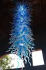 Large Lamps Decorative Chandeliers Lighting Big High Ceiling Blue and White Color Hand Blown Glass LED Hanging Chain Chandelier