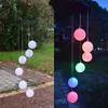 LED Solar Wind Chime Light impermeabile Appeso a spirale Lampada Balls Wind Spinner Chimes Campana Luci Natale Outdoor Home Garden Decor light
