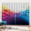 Custom 3d Curtain three-dimensional colorful triangle geometric expansion space map Living Room Bedroom Kitchen Window Blackout Curtain