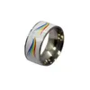 Stainless Steel Ring With Black Enamel Band drop oil Sticker softball baseball football titanium steel ring