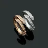 Fashion Brand Jewelry Men / Women full CZ Diamond snake Ring silver color couple Rings Titanium Steel High Polished Lover Rings jewlery