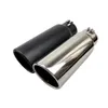 Car Universal BoltOn stainless steel Diesel Exhaust Muffler Tip Black or Siliver Color Rolled End Angle Cut Tail Pipe Trim7483499