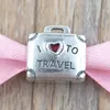 Andy Jewel 925 Sterling Silver Beads 2013 I Love To Travel Charm Charms Fits European Pandora Style Bijoux Bracelets Collier 35