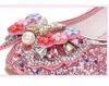 2020 Girls coreani Scarpe per paillettes oro carino Bowtie Princess Shoes Performance Dance Scarpe Dropshipping Plus Size EUR26-38