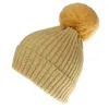 Ny Höst Vinter Kvinnors Hat Ull Ball Beanies Cap Lady Stickad Hat Varmt Cap Crochet Hattar M220