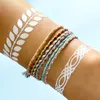 Fashion-Handgjorda Multicolor Cotton Rope Woven VSCO Gril Lucky Friendship Armband Rainbow Bohemian Braided Anklet för kvinnor och tjejer