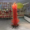 Lampadaire d'arbre en verre soufflé à la main, Sculpture de conifère en verre de Murano Orange, pour fête, décoration artistique de jardin, vente en gros