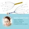 Head Massager Handheld Scalp Massager Scratcher Tingler Stress Reliever Tool Set para estimulación y relajación del cuero cabelludo (azul + oro)