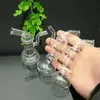 Rökande rör mini vattenpipa glas bongs färgglad metallform transparent och bärbar formad glashoppflaska