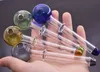 mini cheap 12cm OD Ball 30mm Think Colorful glass oil burner pipe glass hand pipe smoking tobacco pipe free shipping