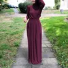 Clothing Plus Size Elegant Pencil Abaya Dress for Woman Muslim Islamic Clothing Outfits Full Sleeve Vintage Vestidos with Belt Hijab