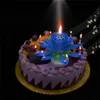 Gâteau magique anniversaire pétales colorés fleur de Lotus bougie décoration fleur musicale rotation fête beau cadeau d'anniversaire