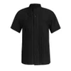 Sukienki dla mężczyzn Summer Men Stylish Casual Slim Fit Shirt krótkie rękawie plisowane formalne Tops218z