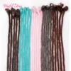 Dreads Extensions Hair Dreadlocks 1 Pack Pleciony Syntetyczny Fold Black Różowy Blondynka Ombre Crochet Braid Syntetyczny Włosy Pełna gwiazda dla kobiet