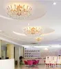 Современные обведен кристалл потолочные светильники спальни лампа высокого класса ресторан LED люстры освещение подвесные светильники потолочные светильники