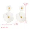 Multilayers Over Size Flower Shape Earring Handmade Jewelry Hypoallergenic Stylish Earring For Women Girl White