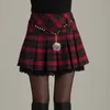 Fashion Autumn Winter 2016 Lady Schoolgirl Sexy Short Gray/red Pleated Skirt Mini Plaid Skirts Women Faldas Saia 2XL