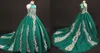 Niesamowite koronkowe dziewczyny suknie konkursowe wysoko szyi z tyłu gorsetu księżniczka kryształowy koralik