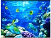 Monde sous-marin de poissons de corail stéréo 3D papier peint imperméable au sol pour mur de salle de bain