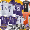 LSU Tigers Joe Burrow Burreaux Jersey JaMarr Chase Leonard Fournette Odell Beckham Jr. تيران ماتيو باتريك بيترسون جيرسي لكرة القدم