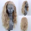 Nouvelle simulation de partie libre cheveux humains Mixte Blonde Lace Front Perruques Pour Les Femmes doux Synthétique lâche vague Cosplay Perruque Résistant À La Chaleur