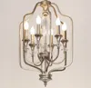 Amerikansk stil 3 / 6head Crystal Pendant Lights Nordic Franska Trädgård Enkel Retro Iron Restaurant Trappor Hängsmycke Lampor Myy