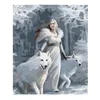 DIY Oil Painting By Numbers Wolf/Dog Theme 50x40CM/20x16 Inch On Canvas For Home Decoration Kits for Adults