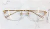 Ny moderamdesigner Optiska glasögon 0113 K Gold Square Frameless Retro Modern Business Style Unisex kan göra receptbelagda G6076839