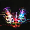 نساء جديدات فينيتيان LED LED LIGHT UP MASK MASKERADE FARCH DREAT Party Princess Feather Flowing Masquer Masquerade Masquerad