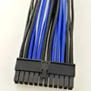 18WAWG Basic Extension Cable Kit ATX 24pin / EPS 4 + 4PIN / pCI-E 8PIN / PCI-E 6PIN Nylon Braid Extender Cord 30cm Svartgrön strömkabel för PC