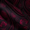 Livraison rapide en soie à manches longues hommes Chemises jacquard tissé noir rouge Paisley Slim Chemises robe de soirée de mariage de la qualité de la mode exquis