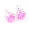 LuckyShine Girl Gift Ronde Roze Topaz 925 Silver Holiday Gift Dames Stud Earrigs Gloednieuw