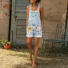 Womens Denim Jumpsuits Floral Printed Sleeveless Summer Overalls Sexy Jeans Casual Pocket Spring Autumn Rompers Bodysuit Women