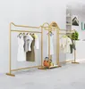 Showcase rack Bedroom Furniture high-grade clothing store Simple gold dress shop iron racks floor hanging clothes shelf