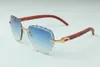 Direktvertrieb neueste Mode High-End-Sonnenbrille mit Gravurlinse 3524019 natürliche Tigerholzstäbchen Brillengröße: 58-18-135 mm