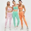 2 pièces Yoga ensemble sport soutien-gorge et Leggings Jogging femmes ensemble de gymnastique vêtements sans couture entraînement sport collants femmes Fitness costume